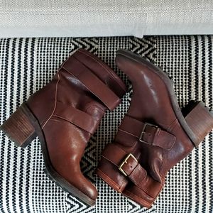 Sam Edelman - Brown Leather "Troy" Moto Boots